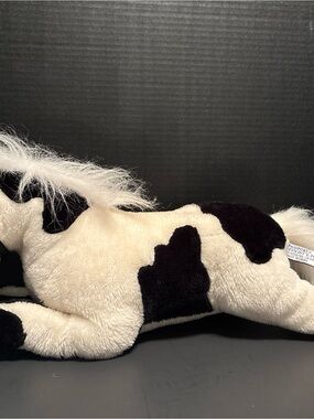 Vintage Passport HugFun Black and White Plush Horse Decorative Toy
